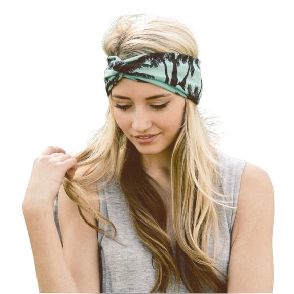 Teal Palm Tree Headband - Picture 2 of 5